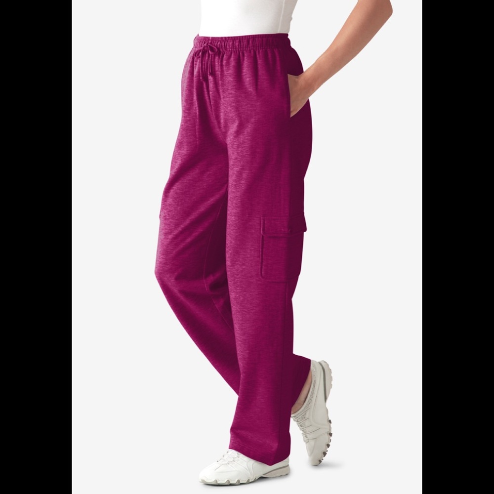 1X 22W-24W new raspberry cargo sweatpants